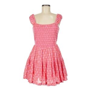 Free People Pink and Orange Smocked Dress